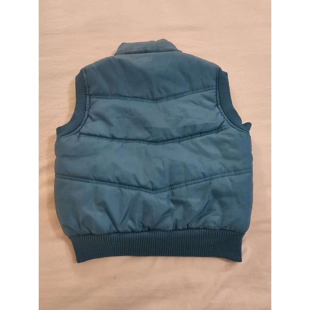 Girls Puffer Vest Size 10 Blue Quilted Zip Vest‎ Sleeveless Winter Coat
